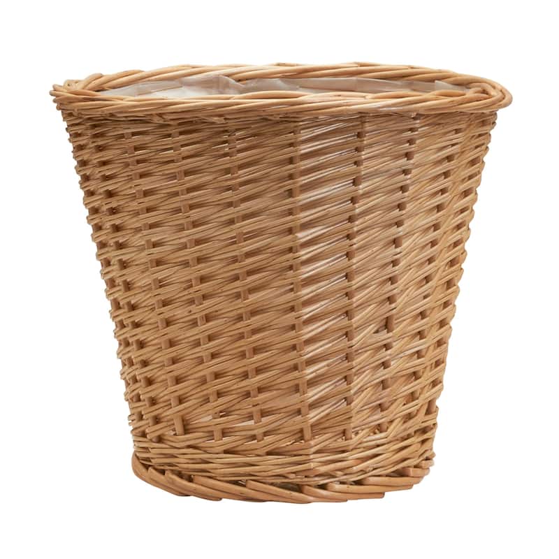 Household Essentials Wicker Waste Basket with Plastic Liner