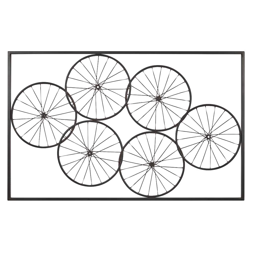 Black Metal Rustic Wall Decor Abstract 31 x 48 x 1