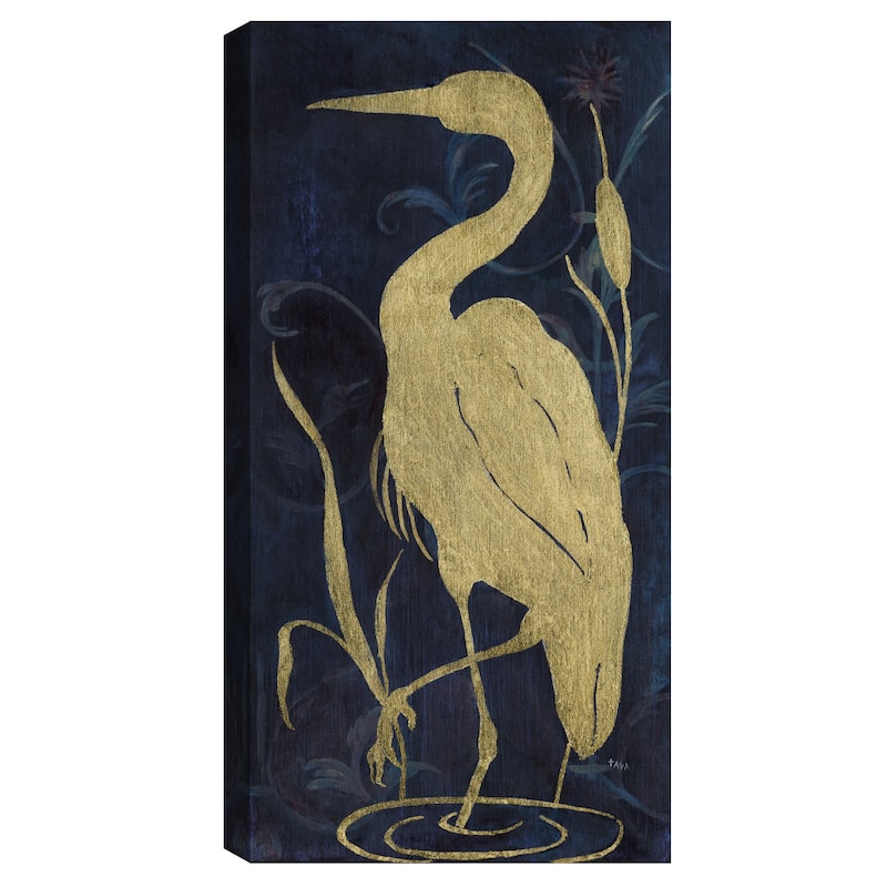 Egret on Indigo II Canvas Art Print