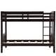 preview thumbnail 6 of 10, Espresso Twin over Twin Solid Wood Bunk Bed with Ladder & Fence