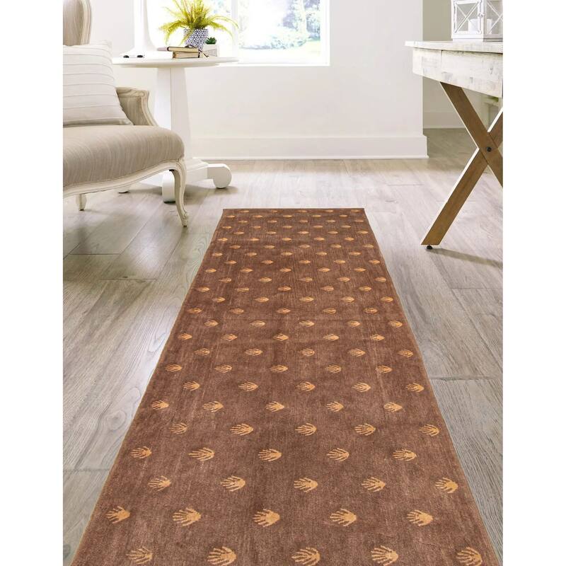 ECARPETGALLERY Hand-knotted Opulence Brown Wool Rug - 2'9 x 8'8