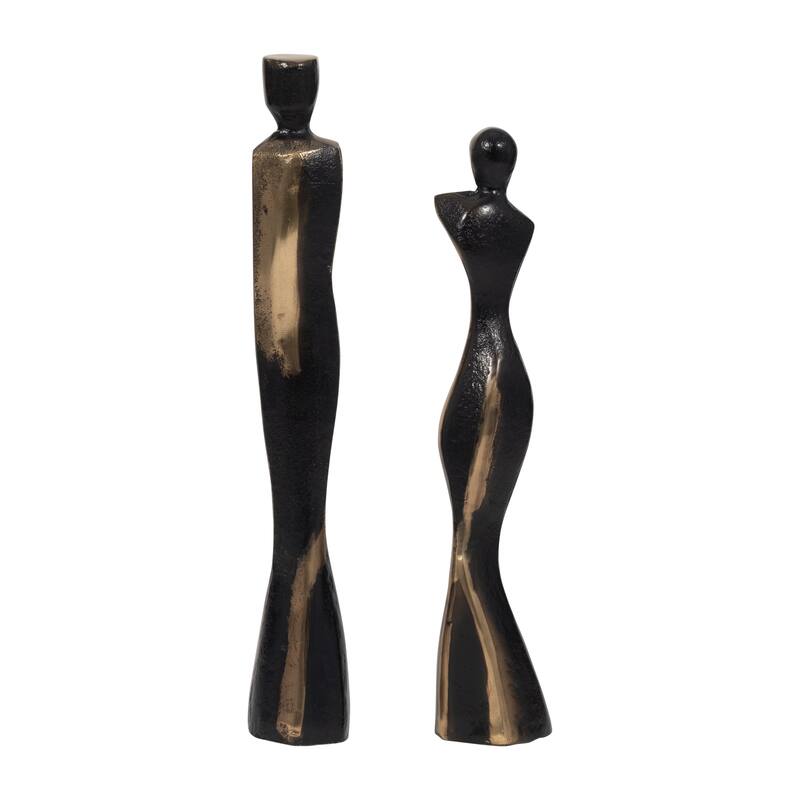 Sagebrook Home's 14/16" Torren Couple Statuary, Bronze, Set Of 2 - 3" x 3" x 16"