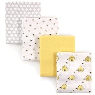 Hudson Baby Infant Cotton Flannel Receiving Blankets, Bee, One Size - Bee - One Size