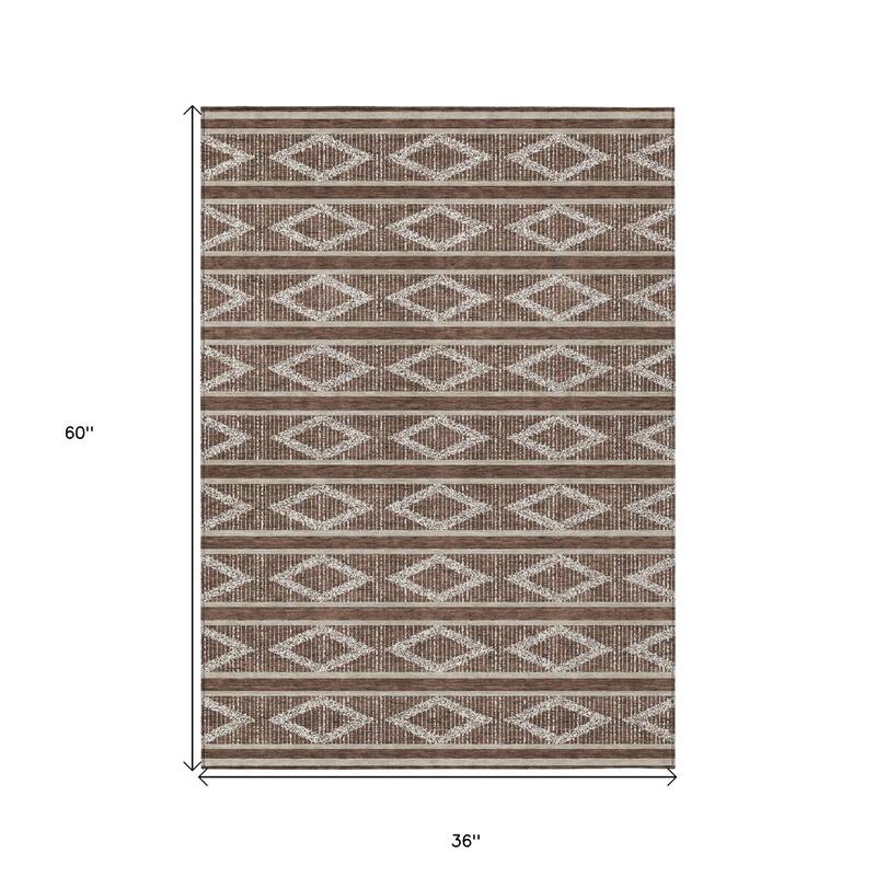HomeRoots Geometric Transitional Rectangle Outdoor Rug