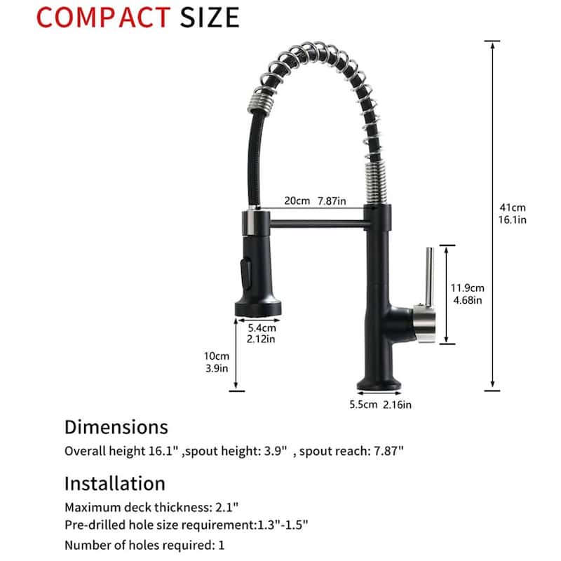 Single Handle Single Lever Kitchen Faucet with Pull Down Sprayer