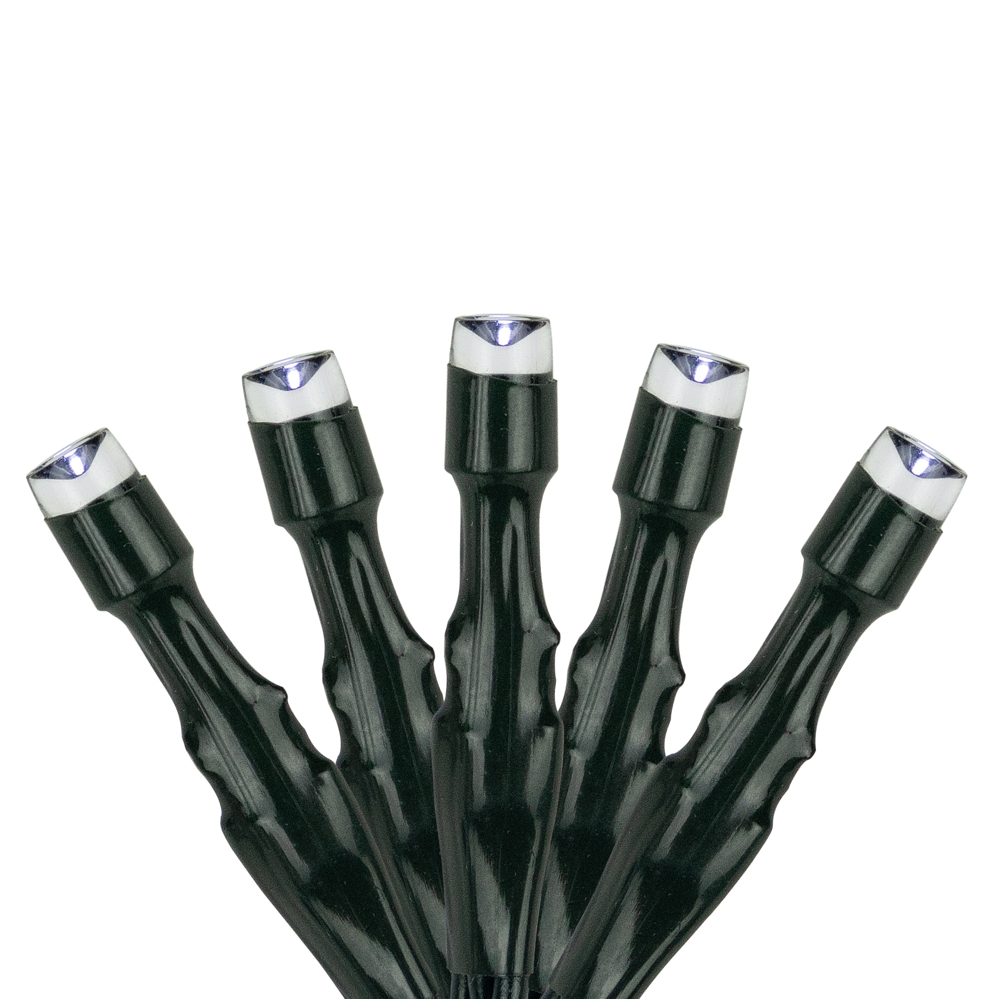 100 Count Pure White LED Solar Power Mini Christmas Light Set with Green Wire - 474"