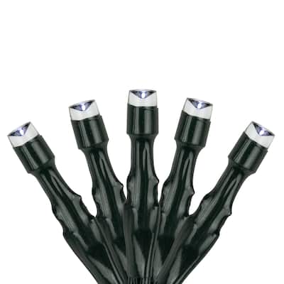200 Count Pure White LED Solar Power Mini Christmas Light Set with Green Wire - 870"