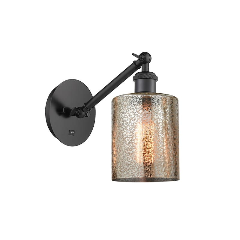 Innovations Lighting 317-1W-11-5 Cobbleskill Sconce Cobbleskill 11" - Matte Black / Mercury