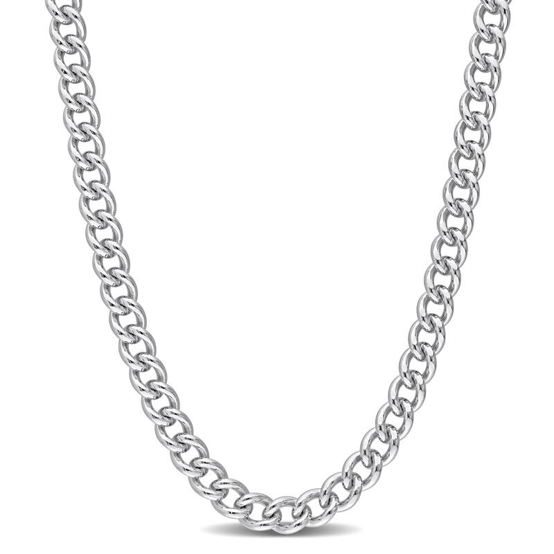 Miadora Sterling Silver Curb Link Necklace