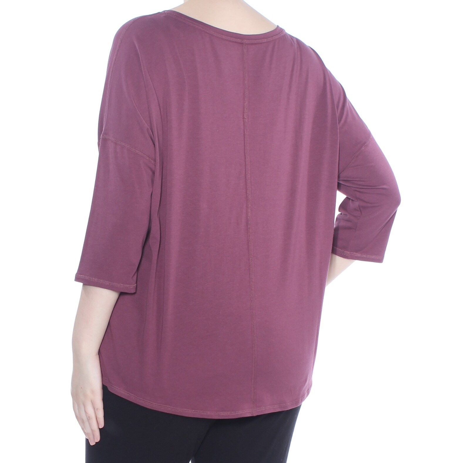 Shop Calvin Klein Womens Purple 3 4 Sleeve Top Plus Size 2x