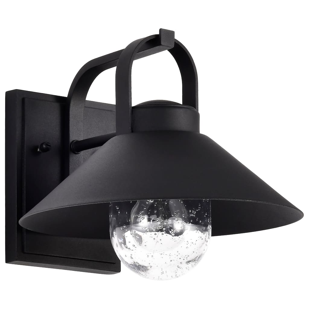Ridge Medium Outdoor Lantern Black Finish Clear Seeded Glass