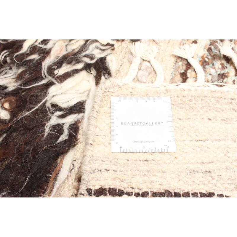 ECARPETGALLERY Hand-knotted Tangier Cream Wool Rug - 5'4 x 7'9