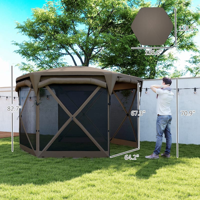 Oxford Fabric Pop-Up Gazebo Tent for 10-12 Persons
