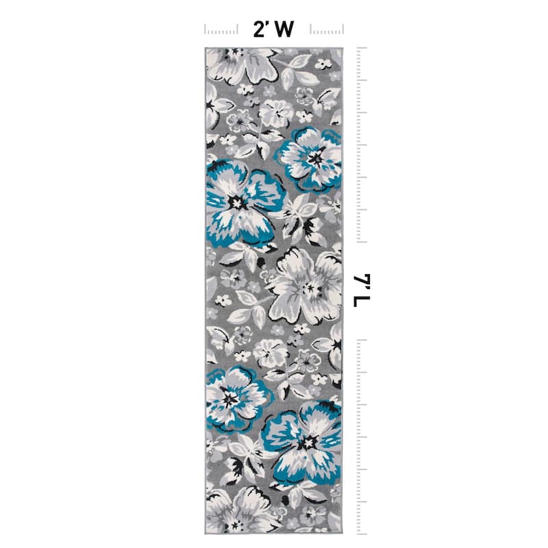 World Rug Gallery Modern Floral Design Area Rug