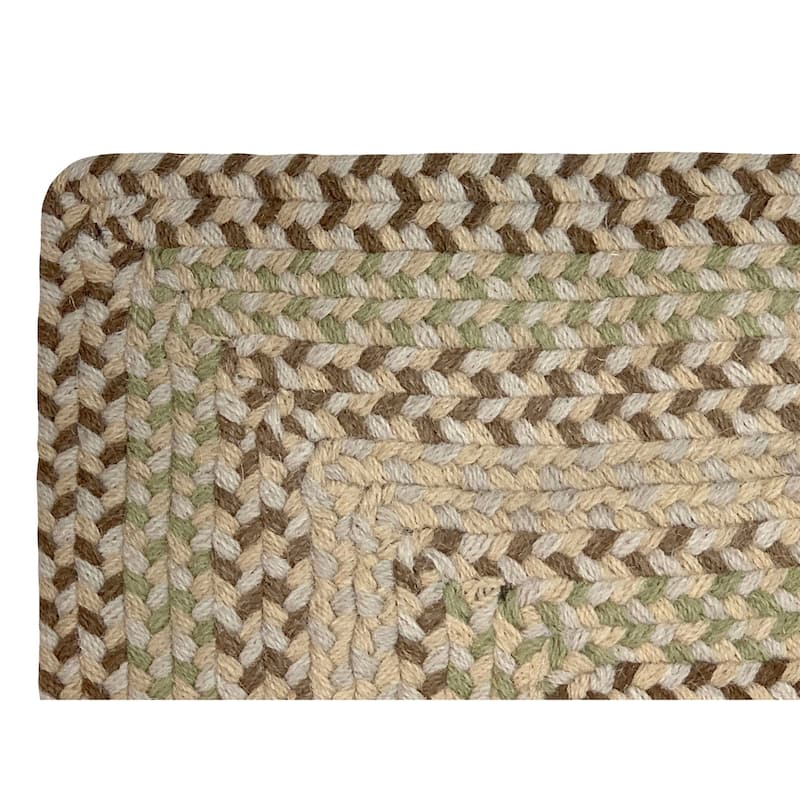 Better Trends Woodbridge Braid 100% Wool Stain Resistant, Double Sided Reversible Oval Indoor Area Utility Rug
