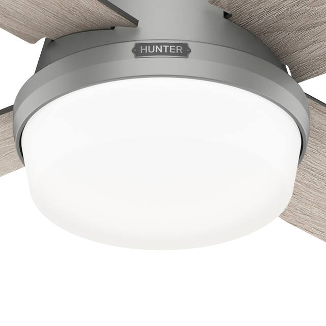 Hunter 52" Dempsey Flush Mount Ceiling Fan w/ LED Light Kit and Handheld Remote
