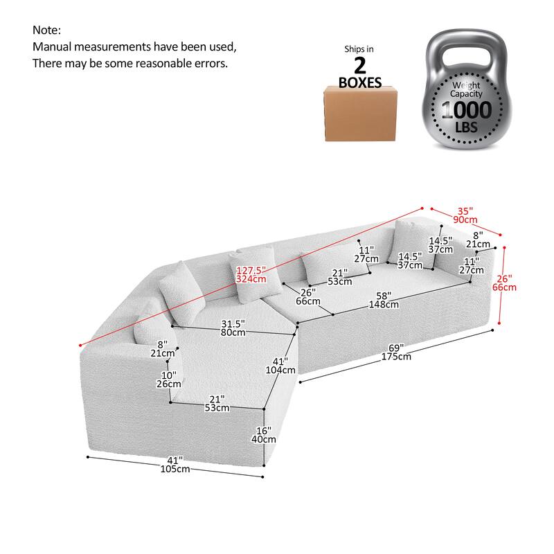 Oversized Deep Seat Cloud Couch Free Combination Modular Geometric Sofa