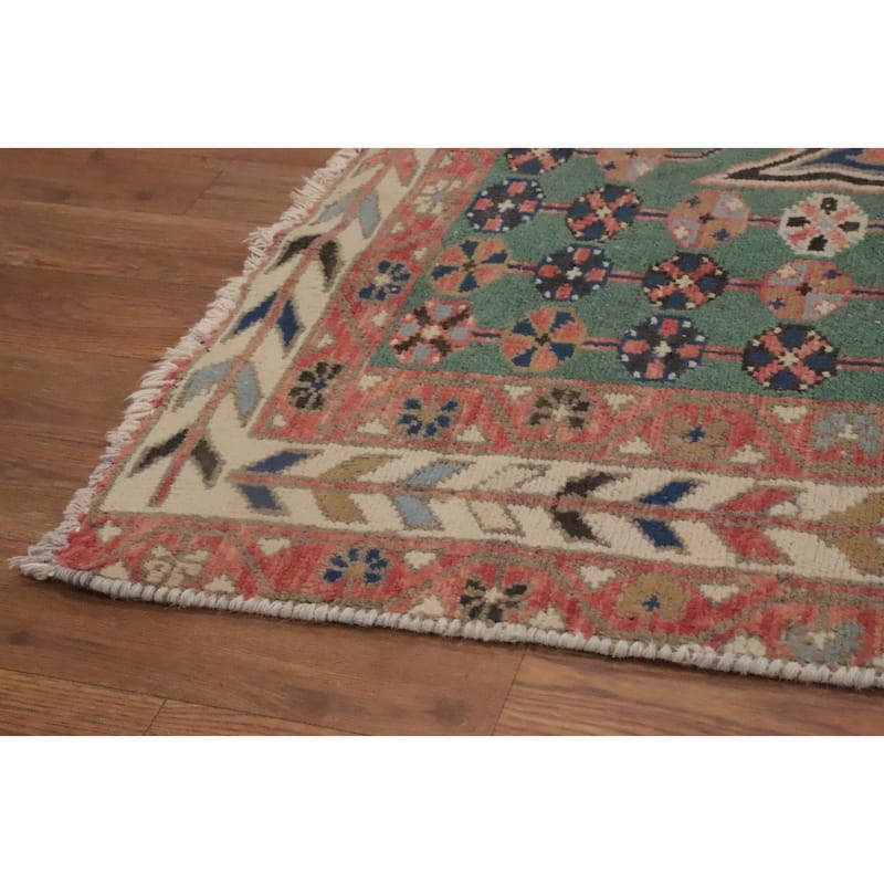 Hand Knotted Oriental 100% Wool Carpet Traditional Medallion Oranges & Rust Hamedan Area Rug - 6' 7'' X 3' 11''