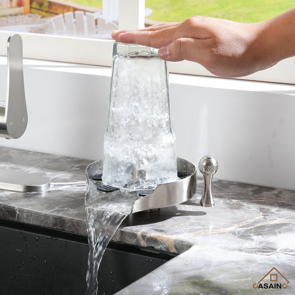 5 in. Kitchen Sink Hot and Cold Glass Rinser