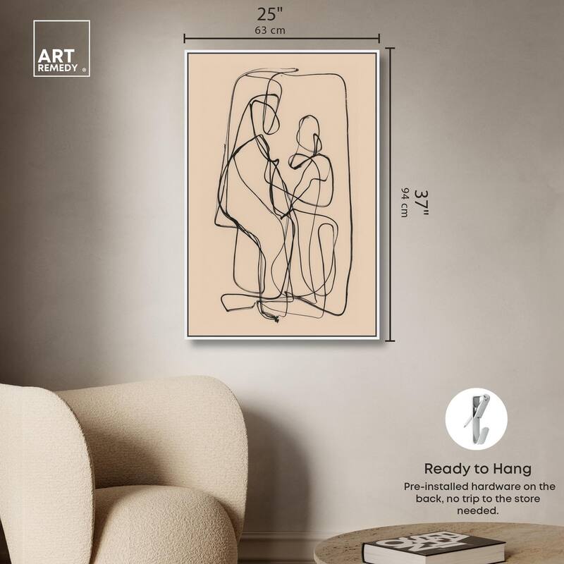 Embrace of Lines II Canvas by Art Remedy