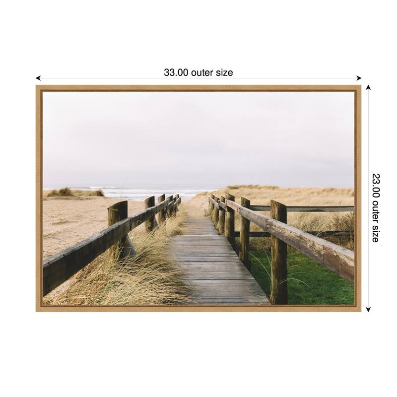 Kate and Laurel Sylvie Coastal Beach Boardwalk Ocean Landscape Framed Canvas by Patricia Hasz of Patricia Rae Photography
