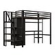 preview thumbnail 21 of 22, Twin Size Bed Frame Metal Loft Bed with Desk, Shelf, Built-in Wardrobe and Storage Staircase for Children, Boys and Girls