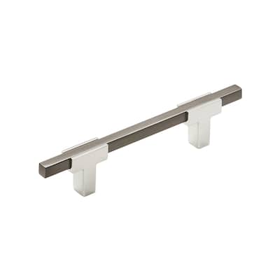 Urbanite 3-3/4 in (96 mm) Center-to-Center Polished Chrome/Black Chrome Cabinet Pull - 3.75