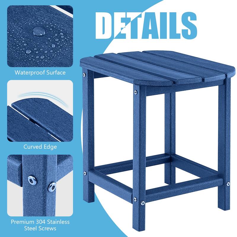 Gymax 2 PCS 18'' Patio Adirondack Side Table Weather Resistant HDPE