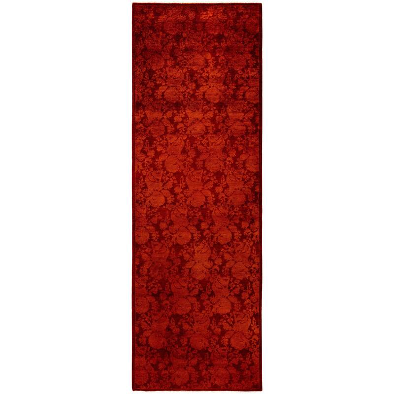 Overdyed One-of-a-Kind Hand-Knotted Area Rug - Orange - 2' 8" x 8' 1"