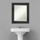 preview thumbnail 19 of 33, Beveled Wood Bathroom Wall Mirror - Rustic Pine Black Frame