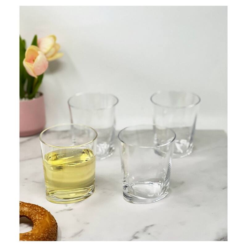 Oval Halo Tritan Glasses Drinking Set of 4 DOF (12oz), Plastic Drinking Glasses