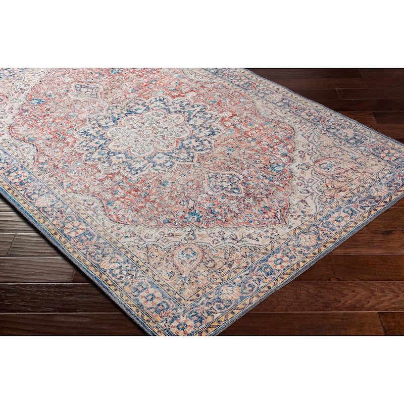 Livabliss Traditional Colin Medallion Washable Area Rug