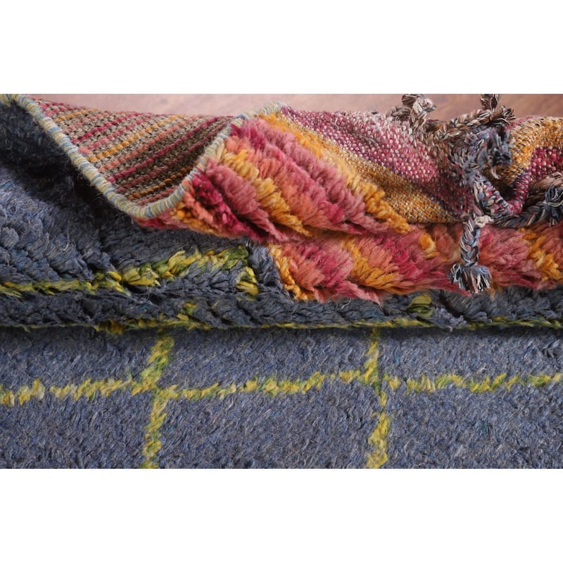 Trellis / Moroccan Style Area Rug Hand-Knotted Wool Carpet - 5'11" x 9'7"