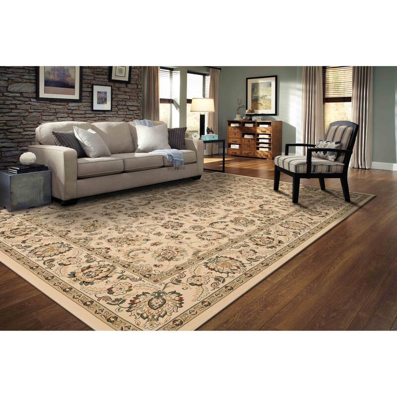 Izmir Collection Multicolor Transitional Floral/Botanical Area Rug