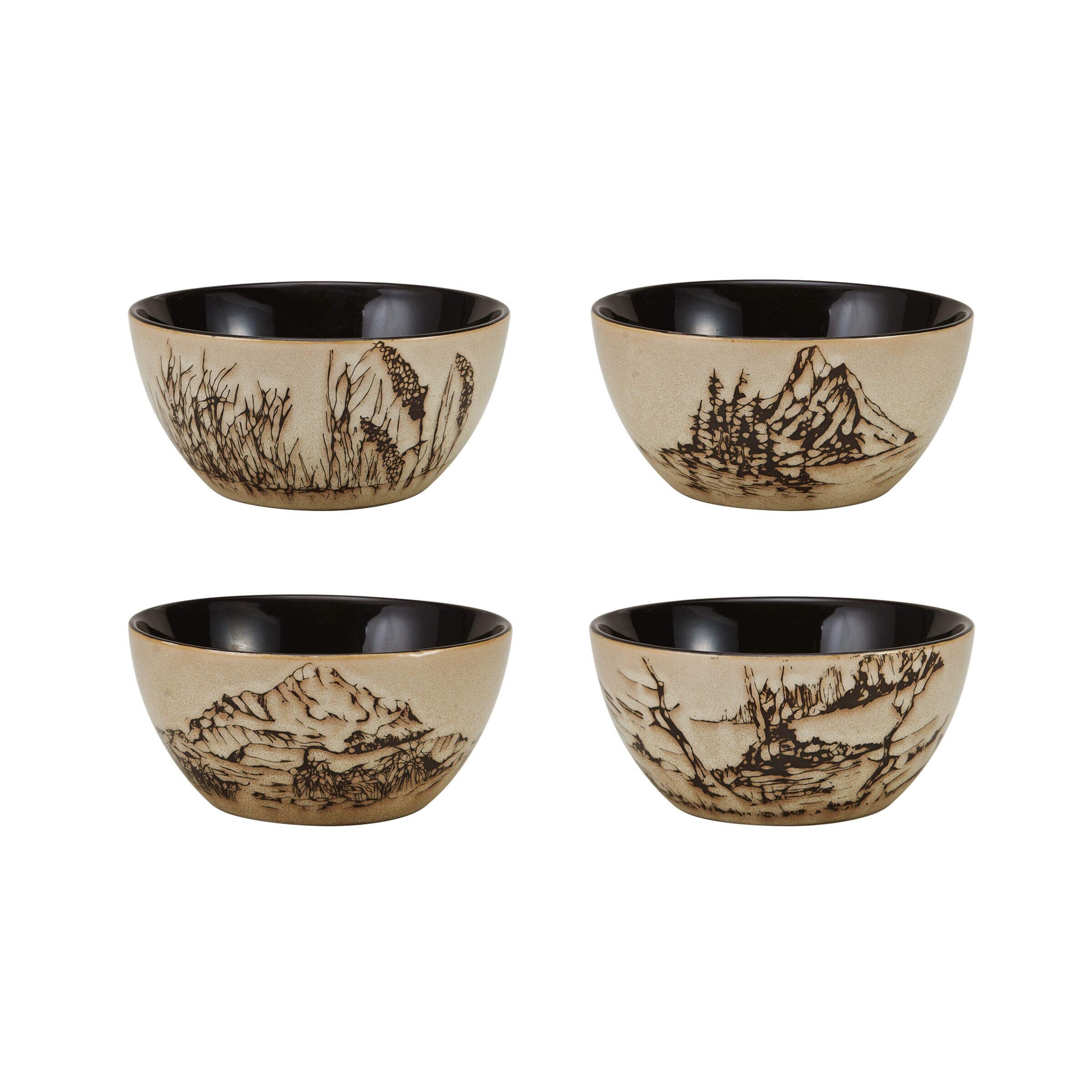 Animal Print 16 Piece Dinnerware Set Black and Beige