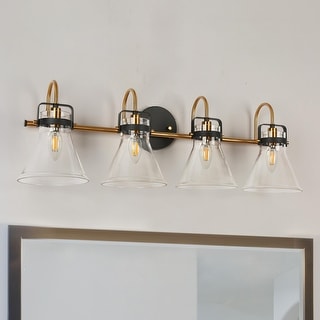 Mutch Modern Farmhouse 4-light Bathroom Vanity Light Rustic Industrial ...