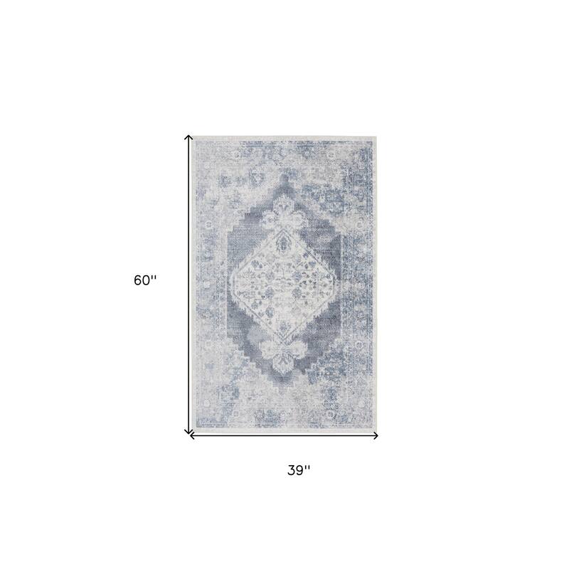Sasim Power Loomed Distressed Area Rug By HomeRoots