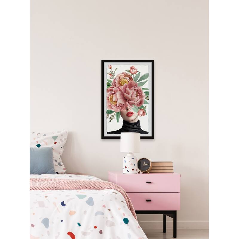 'Beauty and Flowers' Framed Painting Print