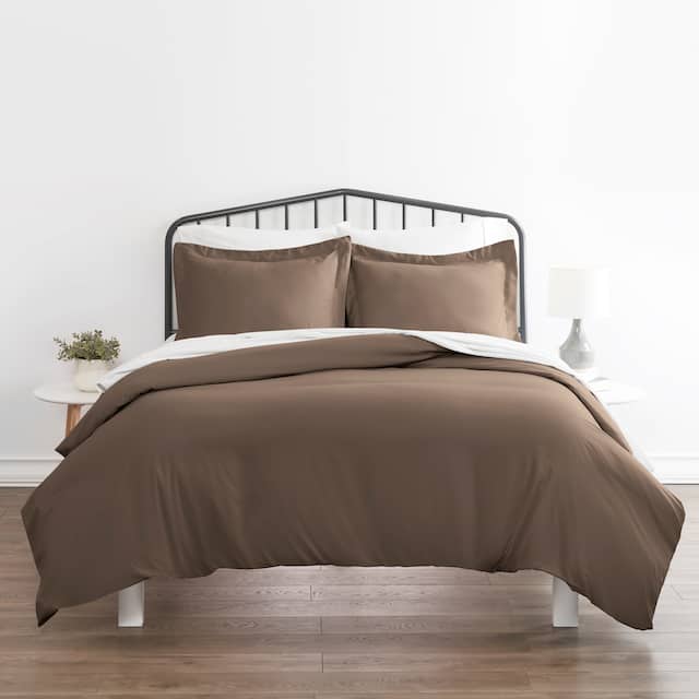 Becky Cameron Hotel Quality 3-Piece Oversized Duvet Cover Set - Taupe - Twin - Twin XL