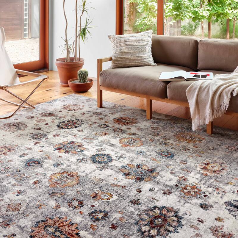 Alexander Home Hondo Floral and Botanical Persian Area Rug - 2'-7" x 10'-0" - ivory / multi - Runner/Rectangle