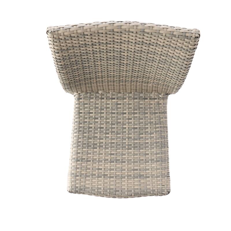 Dover Outdoor Wicker Aluminum Armless Stacking Dining Chair (Set of 4) by Christopher Knight Home