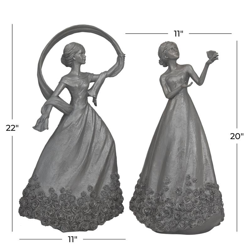 Resin People Sculpture - Set of 2 - Roche River Decor