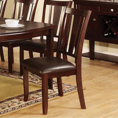 Edgewood I Side Chair, Withpu Cushion, Expresso Finish, Set Of 2 - 39 H x 19 W x 20 L Inches