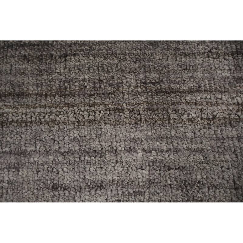 Hand Knotted Oriental 100% Wool Carpet Tribal Contemporary Greys & Charcoal Gabbeh Area Rug - 11' 3'' X 8' 5''