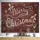 preview thumbnail 1 of 4, Designart 'Merry Christmas Season Greetings on Red' Print on Natural Pine Wood - Red