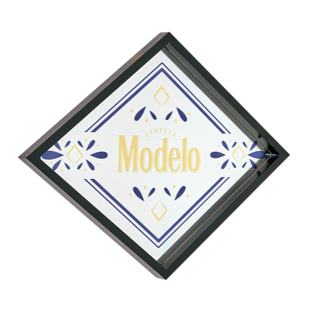 American Art Decor Modelo Printed Framed Mirror, 14.5" H x 18.75" L