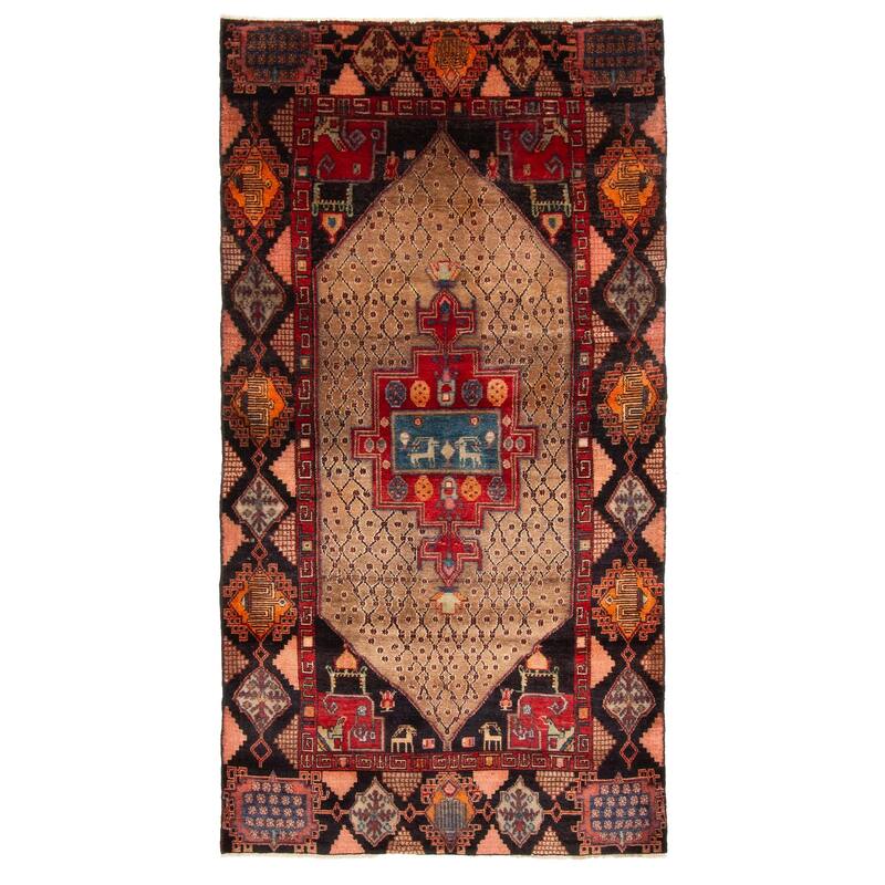 ECARPETGALLERY Hand-knotted Anatolian Vintage Brown Wool Rug - 4'0 x 8'4