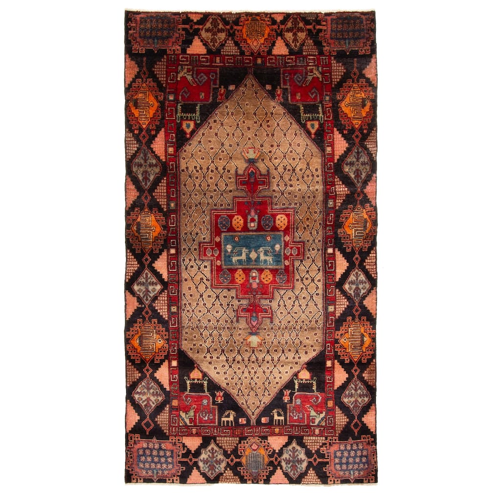 ECARPETGALLERY Hand-knotted Anatolian Vintage Brown Wool Rug - 4'0 x 8'4