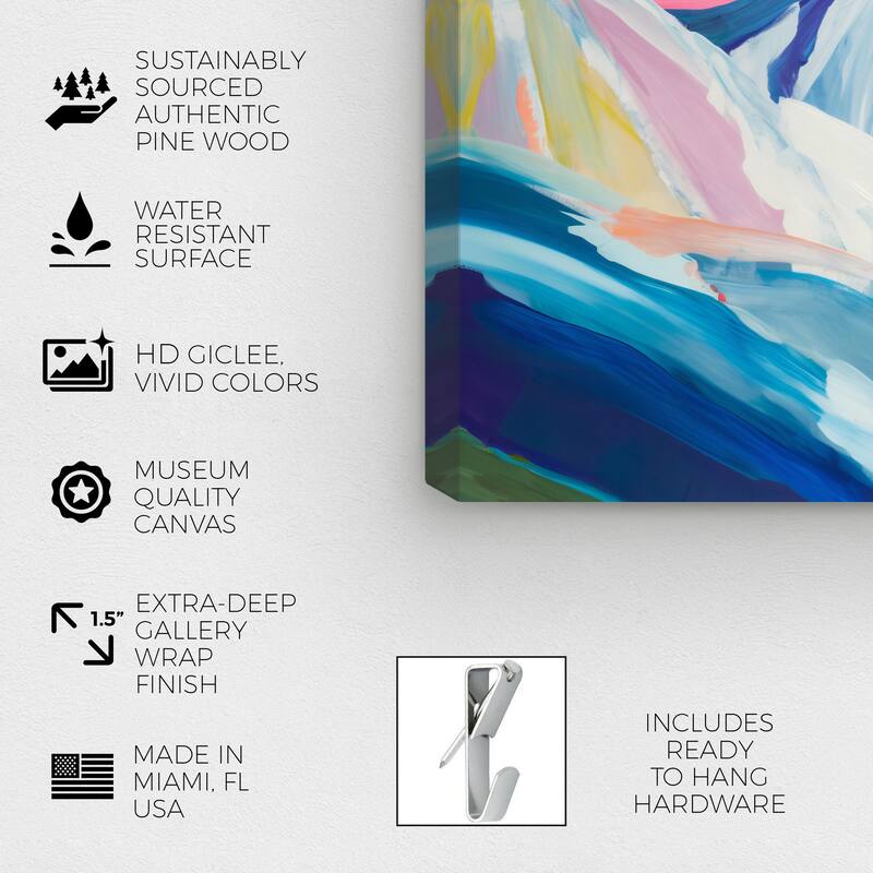 Wynwood Studio Abstract Ice Mountains in Pastels Blue and Modern & Contemporary Wall Art Canvas Print