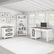 preview thumbnail 40 of 68, Key West 54W Computer Desk with Cabinet and Bookcase by Bush Furniture Shiplap Gray/Pure White